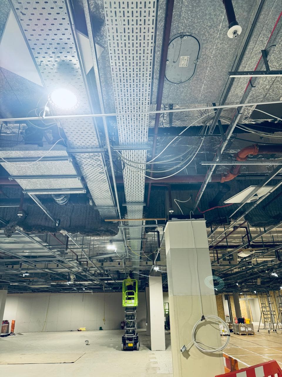 Ares technician carrying out a commercial electrical containment installation